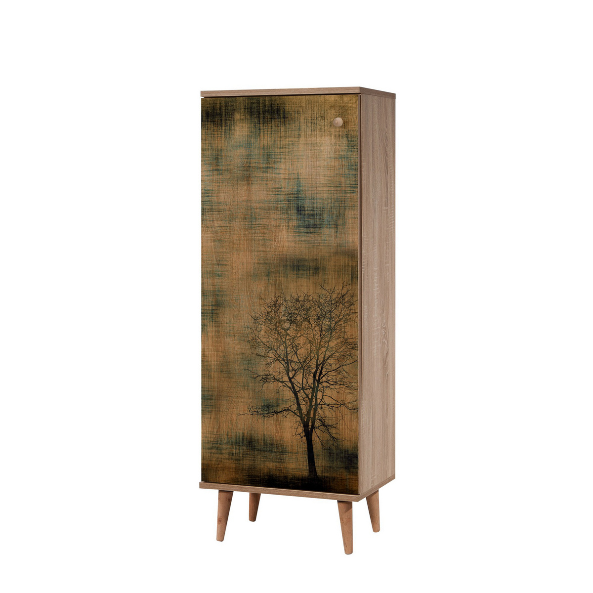 Norda Design Elegantti kenkäkaappi, Sonoma-tammi, 50x135x38 cm | 100 % melamiini, hornbeamin jalat, UV-pinnoite | Tyylikäs säilytysratkaisu