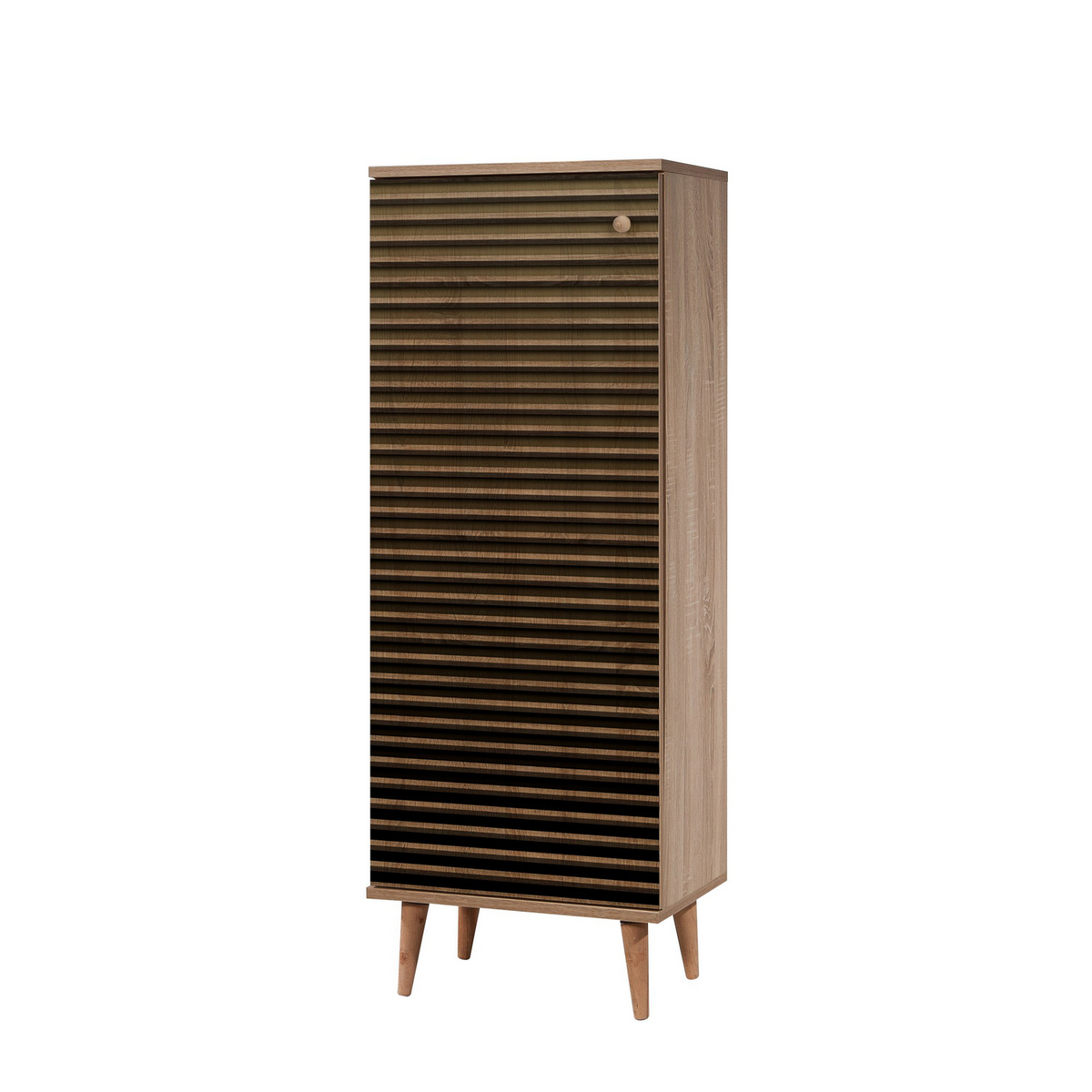 Norda Design Moderni kenkäkaappi, Sonoma-tammi, 50x135x38 cm | 100 % melamiini, hornbeam-jalat, UV-pinnoite | Tyylikäs säilytysratkaisu