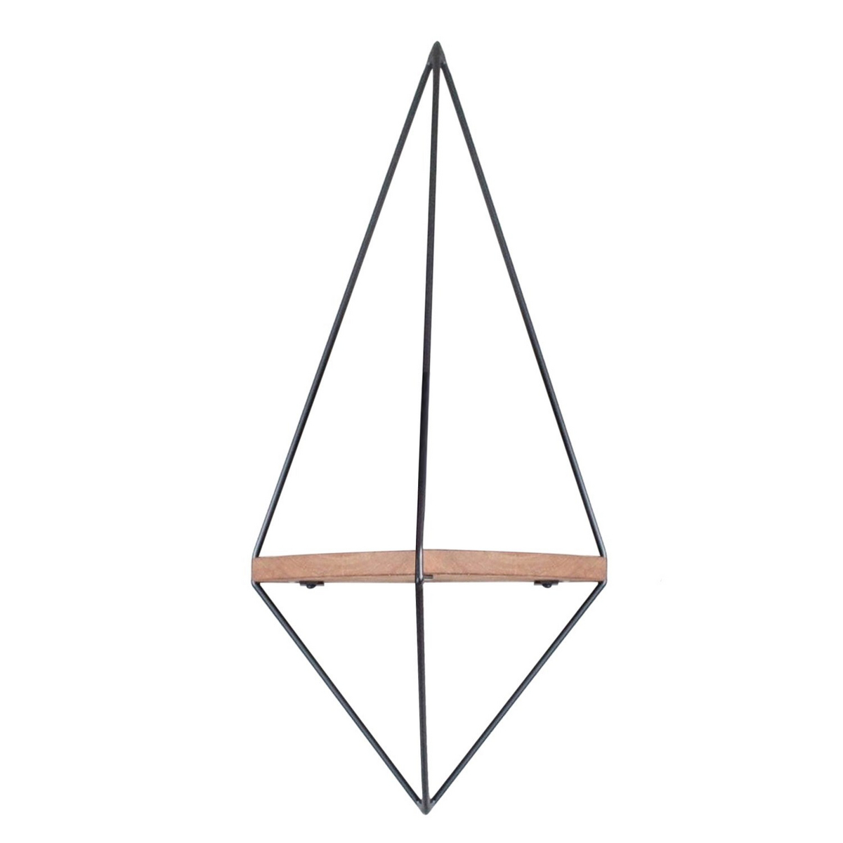 Norda Design Moderni sisustuksellinen puinen seinähylly, 60 cm, pähkinä & musta, 100 % kuusipuuta & metallirunko | Tyylikäs teollinen muotoilu