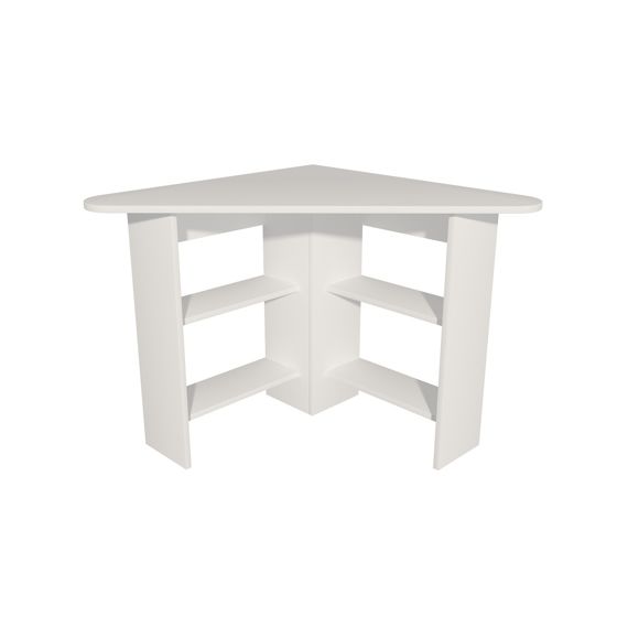Norda Design Moderni valkoinen opiskelupöytä seinäkiinnitettävillä hyllyillä, 80 cm | 100 % melamiinipinnoitettu, 18 mm paksu | Tyylikäs ja toimiva