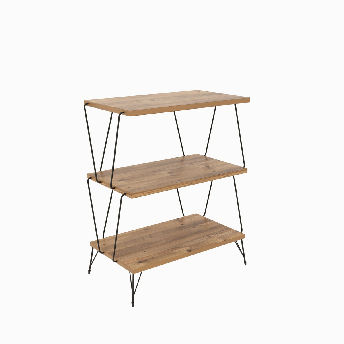 Norda Design Moderni mäntyinen sivupöytä, 46x76x30 cm, 100% melamiinipäällystetty, 18 mm paksu | Teollinen muotoilu kotiin