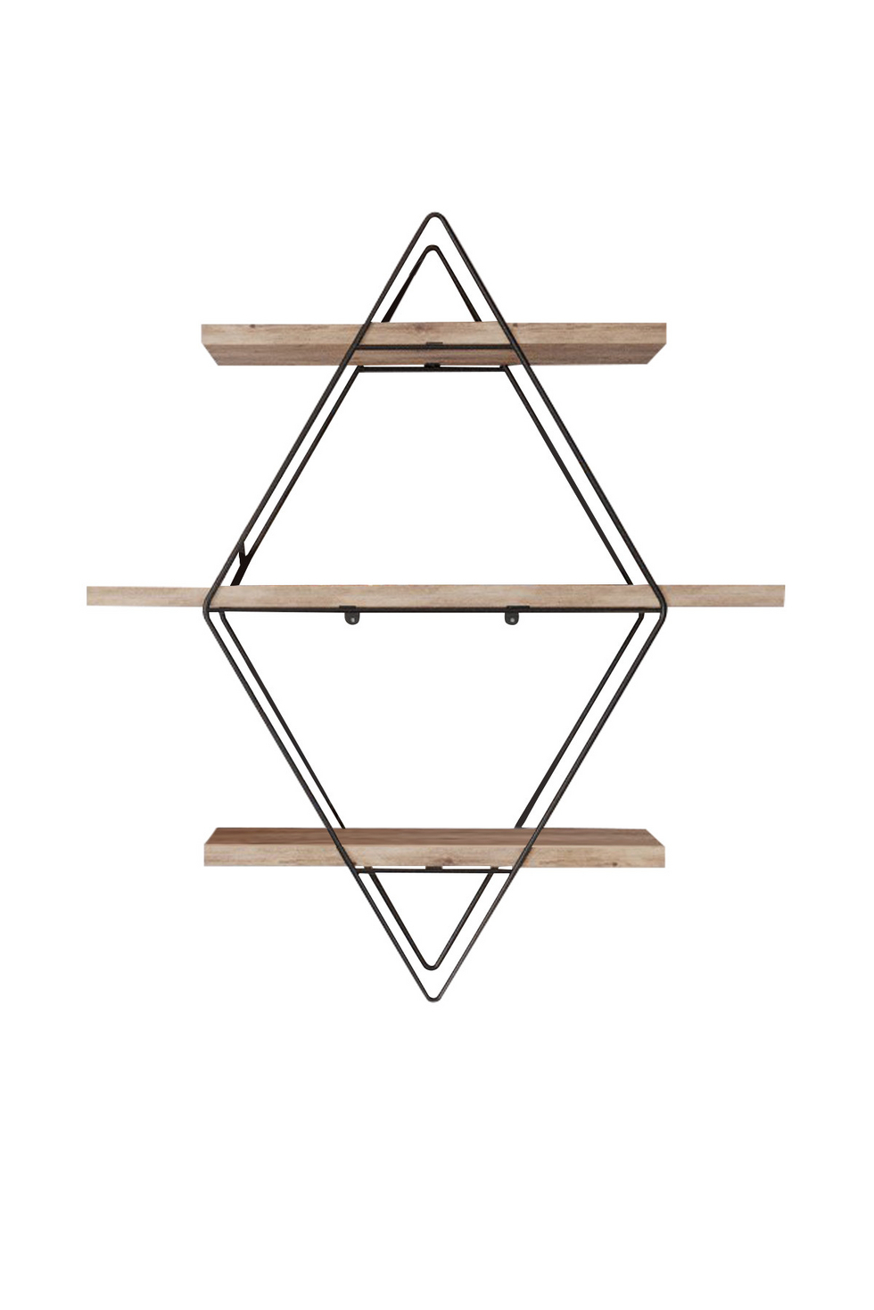 Norda Design moderni seinähylly, massiivipuusta, metallikannattimilla, 70 x 16 x 60 cm, kulta ja musta | 12 kg kantavuus, ainutlaatuinen muotoilu