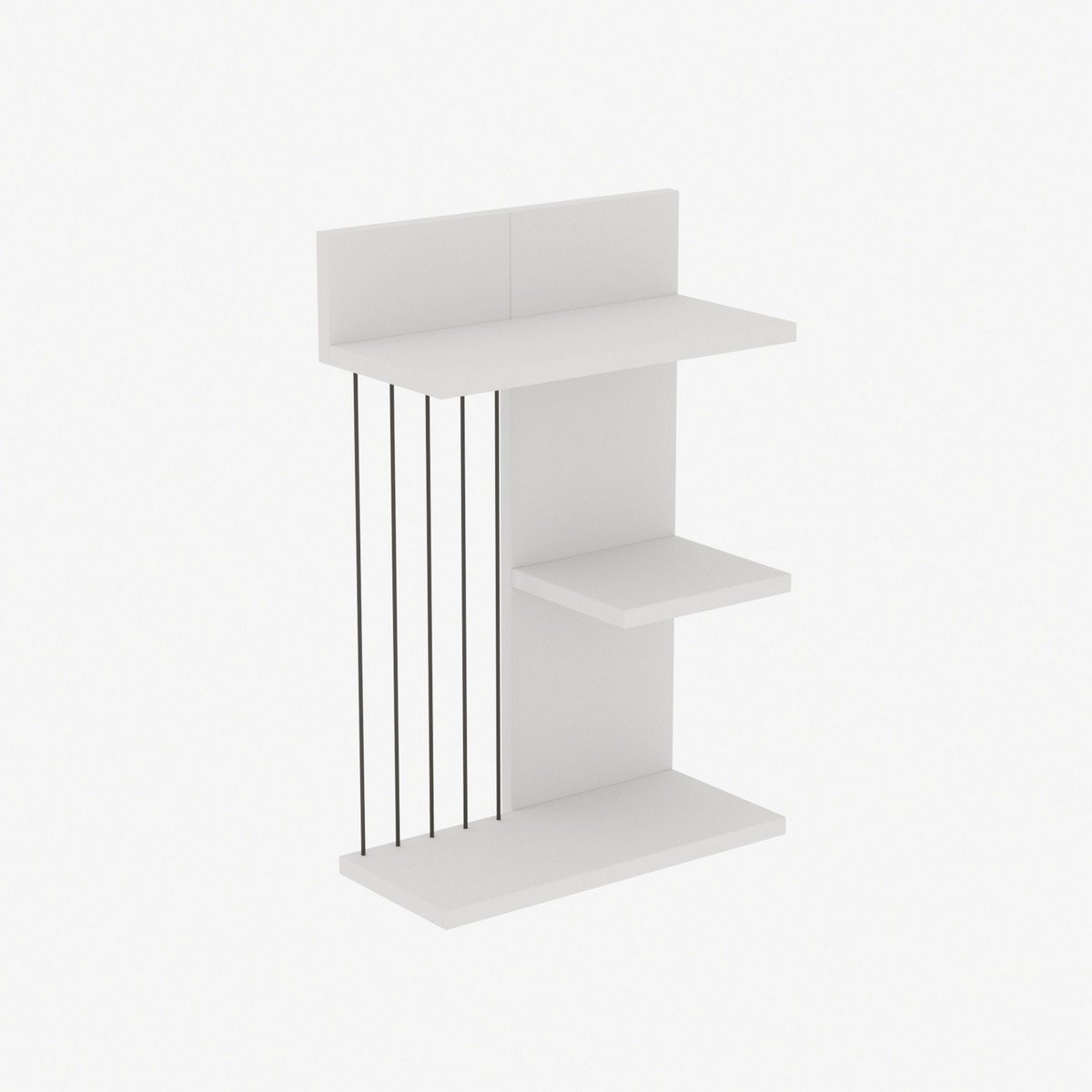 Norda Design moderni valkoinen seinähylly, 40 x 60 x 19 cm, 100 % melamiinipinnoitettu, 18 mm paksu, useilla hyllyillä, tilaa säästävä