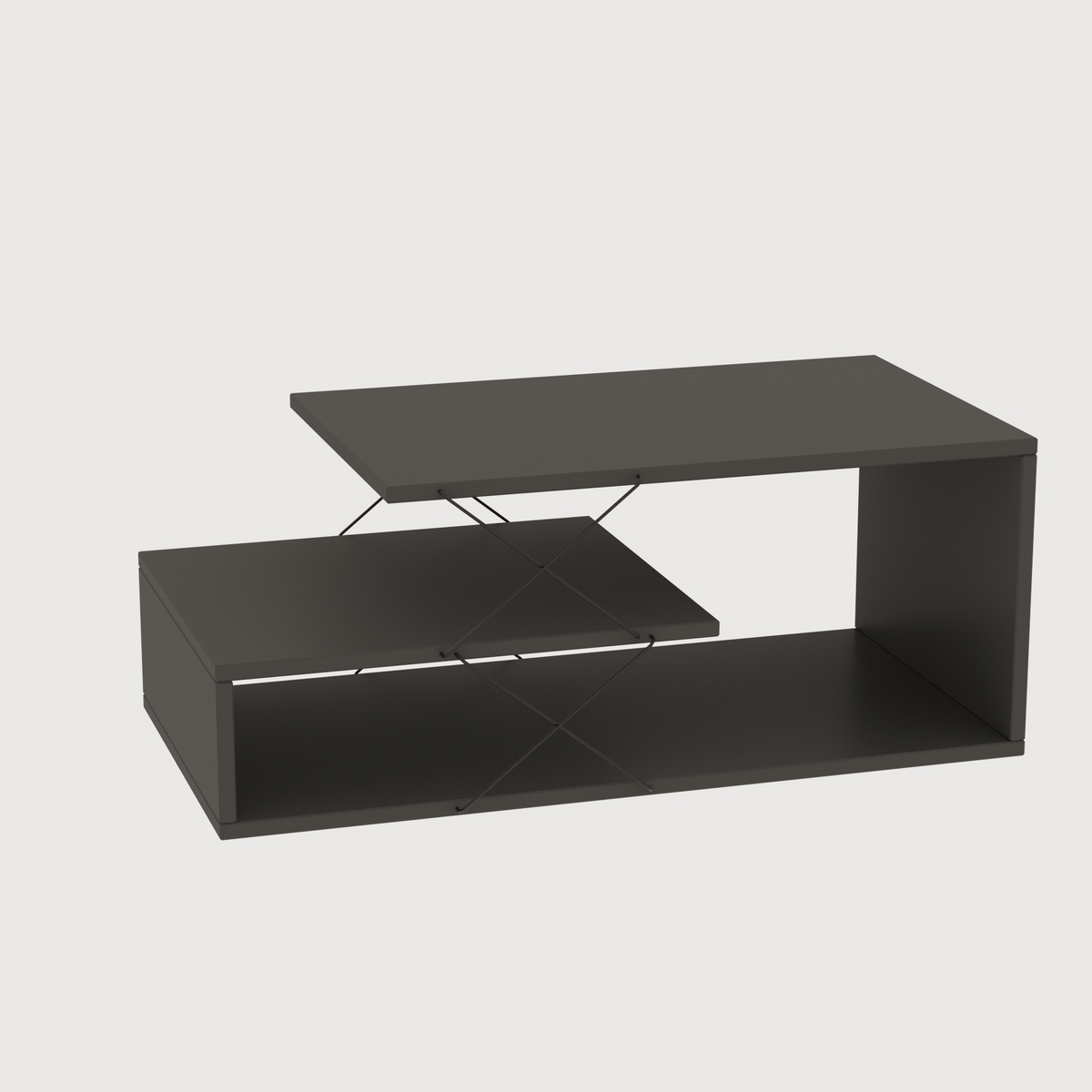 Norda Design Moderni antrasiitinvärinen sohvapöytä, 100 cm x 50 cm x 40 cm | 100 % melamiinipäällystetty, 18 mm paksu | Tyylikäs ja toiminnallinen