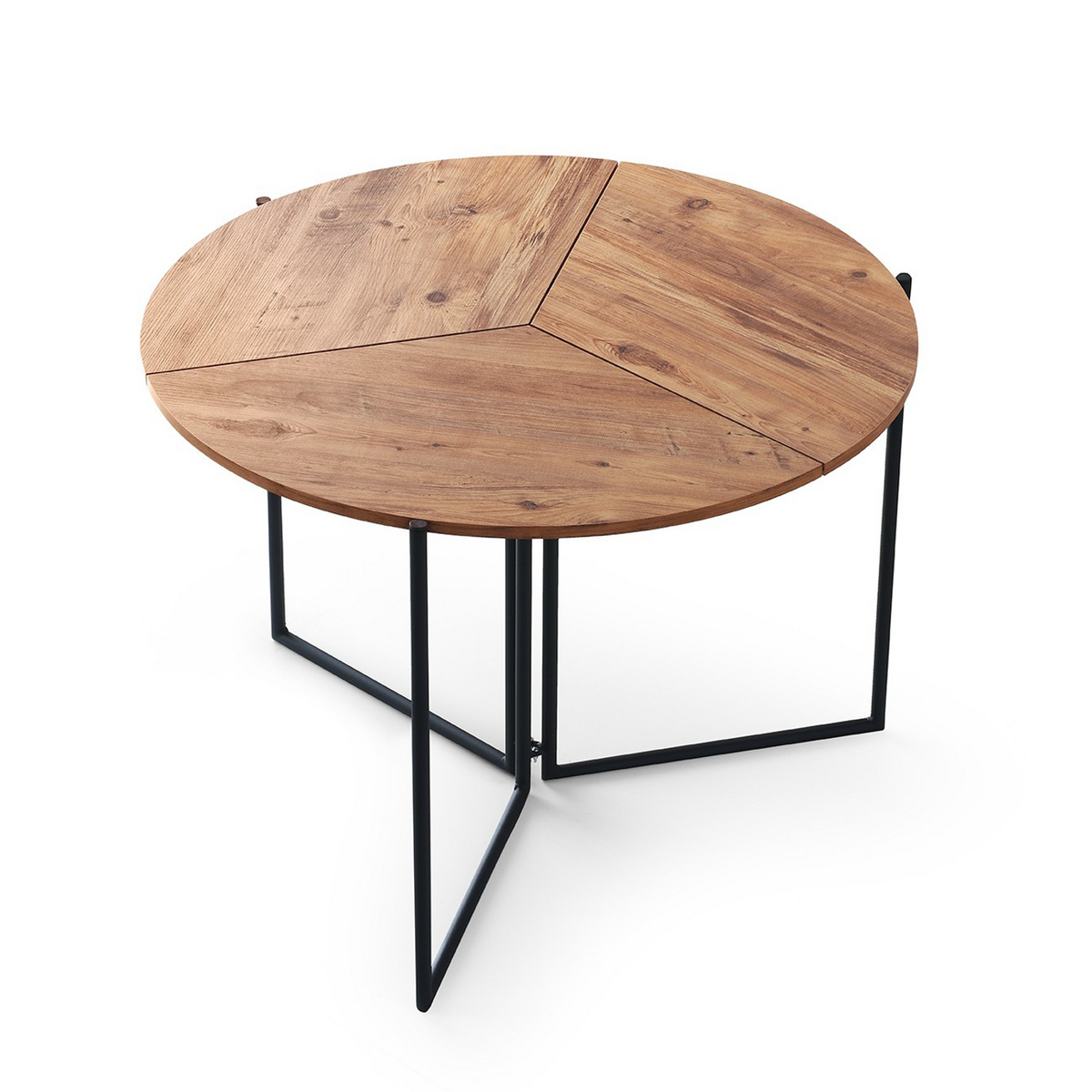 Norda Design moderni ruokapöytä metallijaloilla, Atlantic Pine, 100 cm | 100 % melamiinipäällystetty, 19 kg kantavuus
