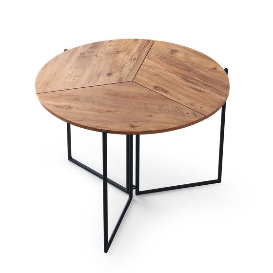 Norda Design moderni ruokapöytä metallijaloilla, Atlantic Pine, 100 cm | 100 % melamiinipäällystetty, 19 kg kantavuus
