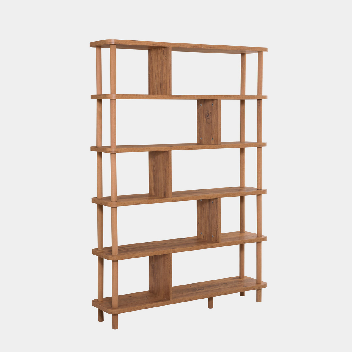 Norda Design moderni Atlantic Pine -kirjahylly, 120 x 168,5 x 28 cm | 100% melamiinipinnoitettu, 25 mm paksu | Työkaluja ei tarvita