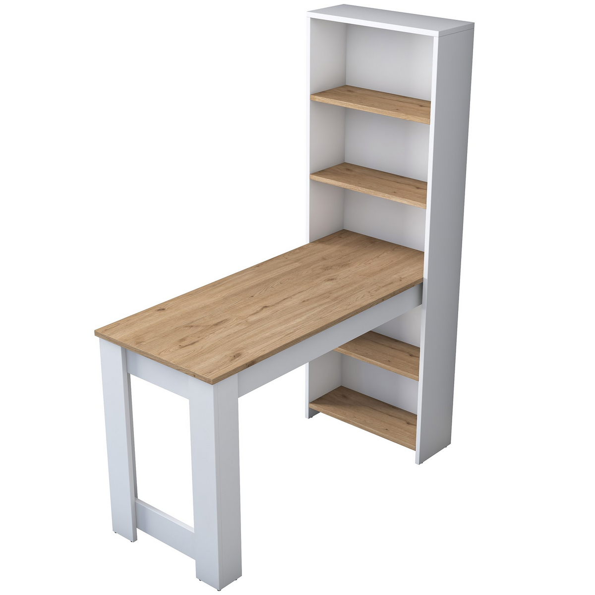 Norda Design moderni meikkipöytä, pähkinä ja valkoinen, 120 x 53,8 x 153,6 cm | 100 % melamiinipäällysteinen, 18 mm paksu | tyylikäs ja toiminnallinen muotoilu