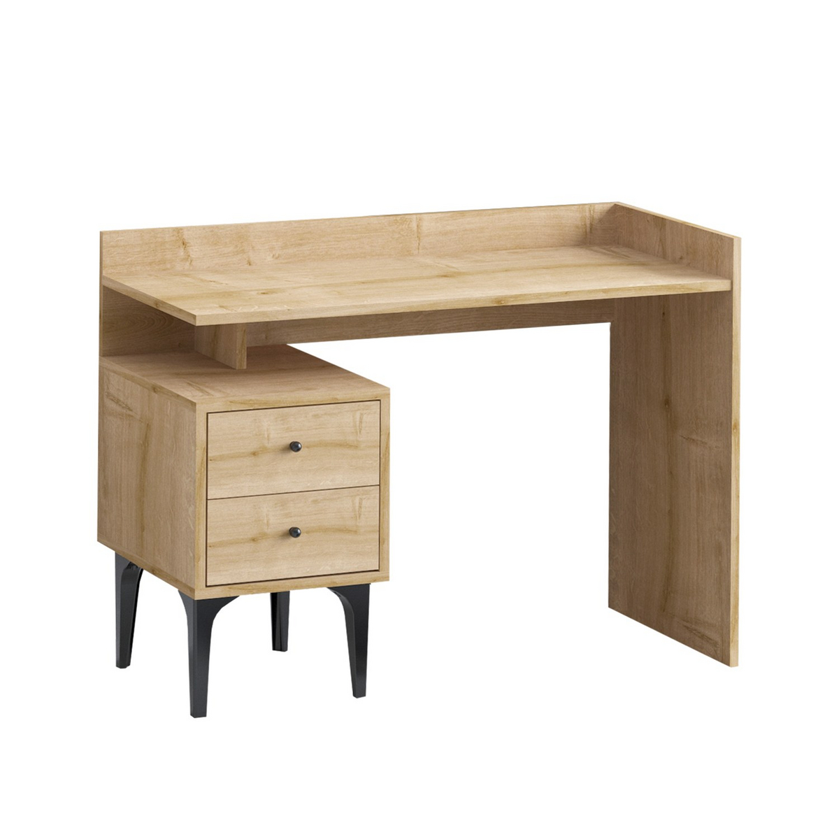 Norda Design teollinen opiskelupöytä, tammenvärinen, 100 cm x 80 cm x 45 cm | 100 % melamiinipinnoitettu, 18 mm paksu | Tyylikäs ja kestävä