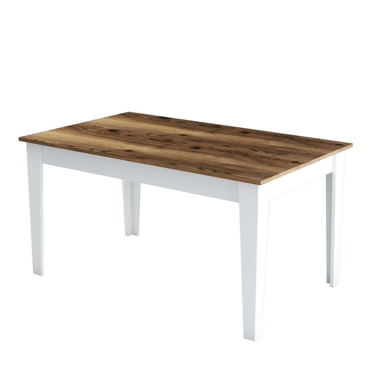 Norda Design perinteinen ruokapöytä, pähkinä ja valkoinen, 145 x 75 x 88 cm | 100 % melamiinipinnoitettu, 18 mm paksu | tyylikäs ja toimiva