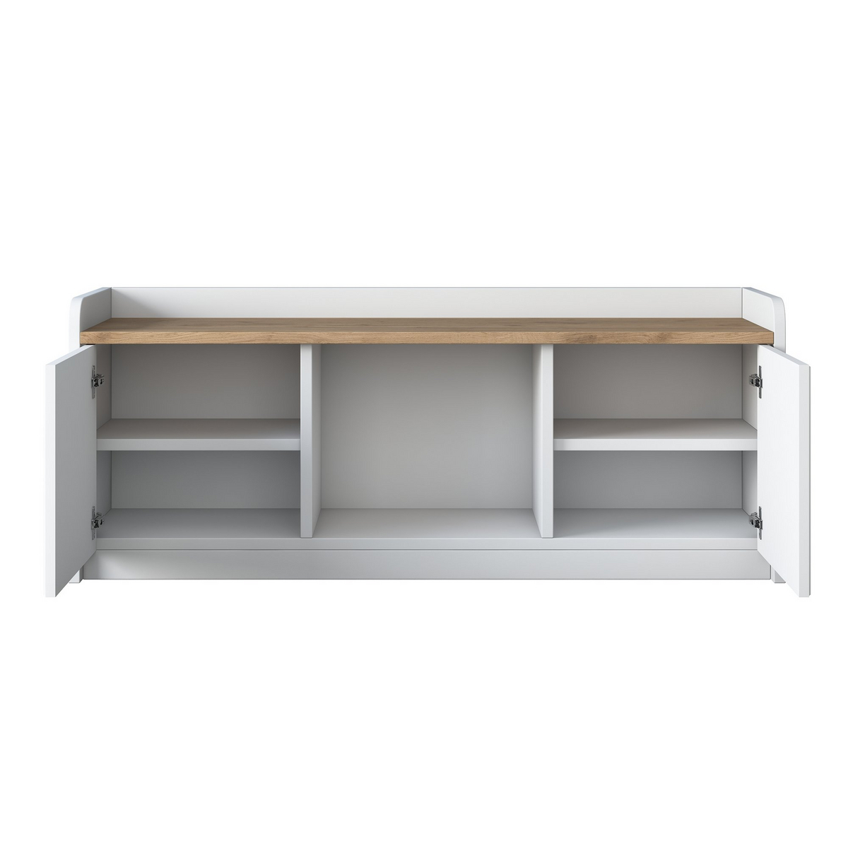 Norda Design moderni kenkäkaappi, valkoinen ja pähkinänvärinen, 120 x 45 x 40 cm | 100 % melamiinipinnoitettu, kalvopinnoitetut MDF-ovet | tyylikäs säilytysratkaisu