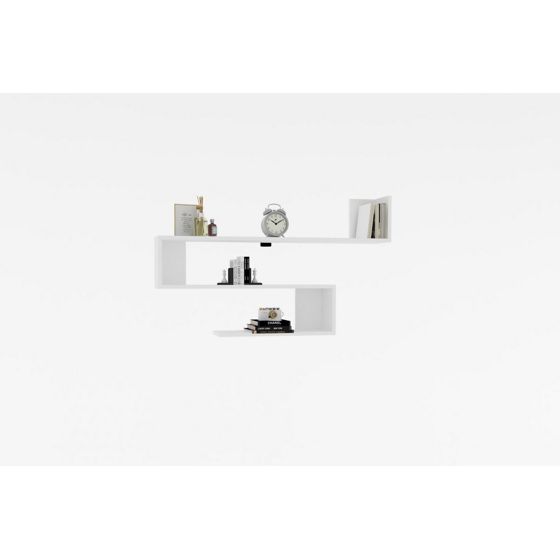 Norda Design moderni seinähylly, valkoinen, 120 x 71 x 20 cm | 100 % melamiinipinnoitettu, 18 mm paksu | tyylikäs säilytysratkaisu