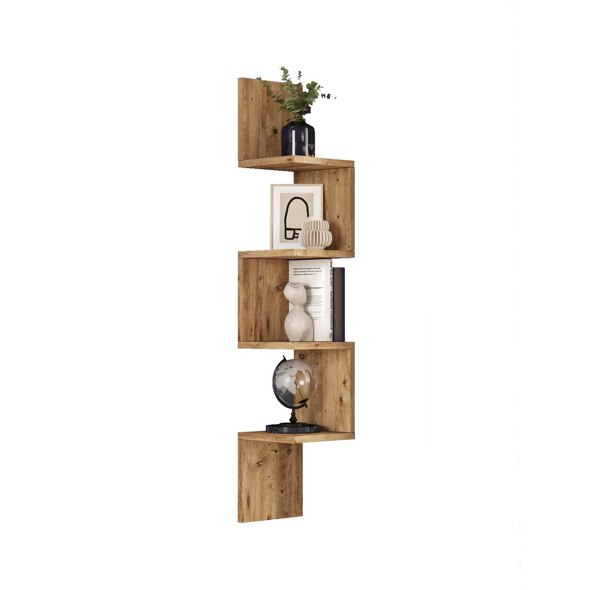 Norda Design moderni rustiikkinen seinähylly, Atlantic-mänty, 22x117,2x22 cm | 100 % melamiinipinnoitettu, 18 mm paksu | tyylikäs säilytys