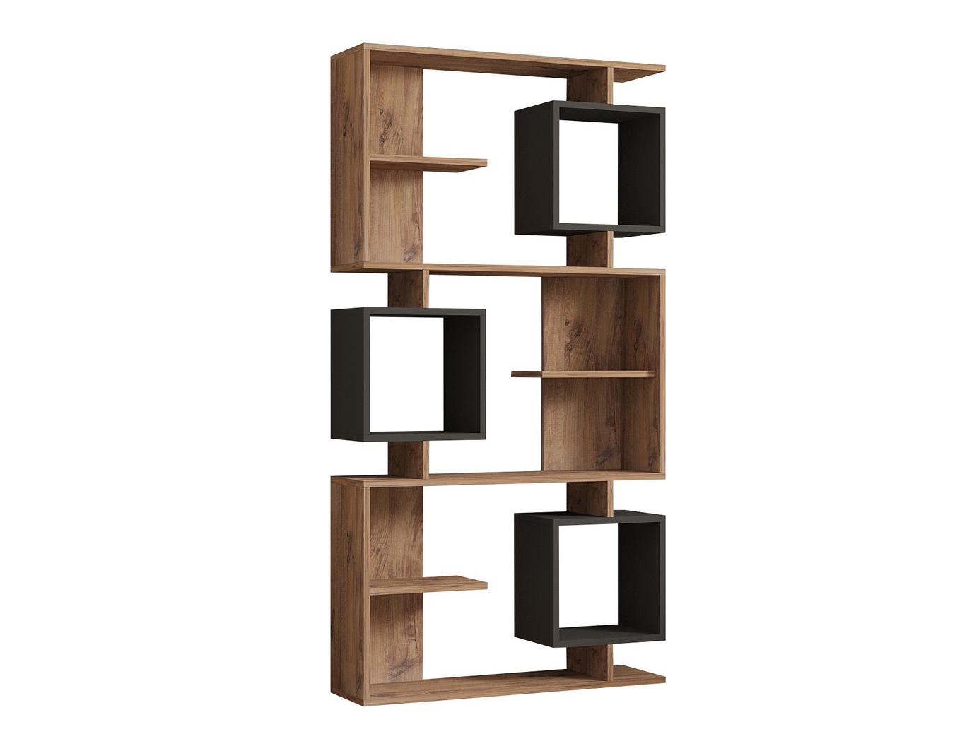 Norda Design moderni kirjahylly, Atlantic Pine ja antrasiitti, 90 x 171,9 x 24,6 cm | 100 % melamiinipäällystetty, 18 mm paksu