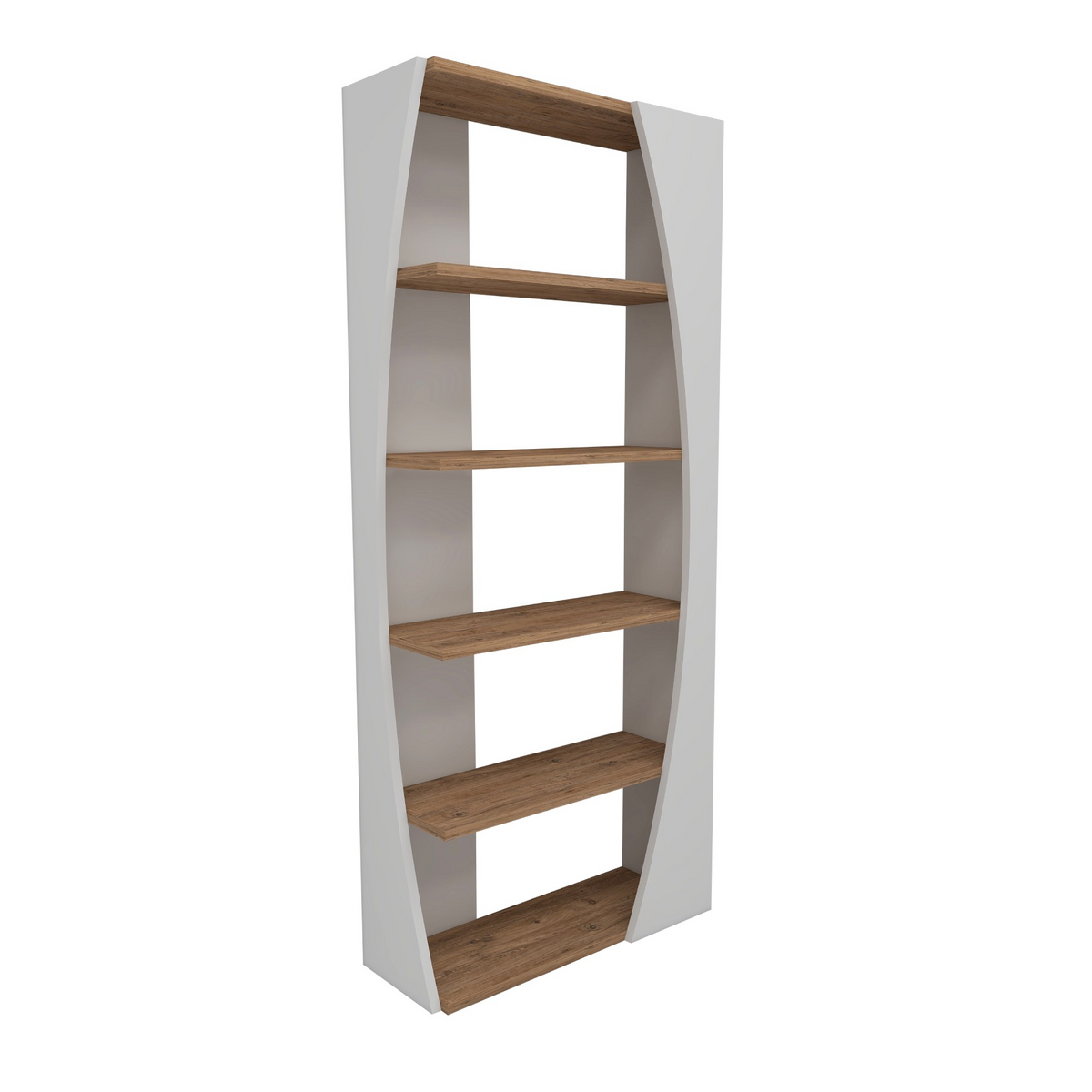 Norda Design moderni kirjahylly, Atlantic Pine & valkoinen, 150 cm x 63,6 cm x 23,8 cm | 100 % melamiinipäällystetty, 18 mm paksu