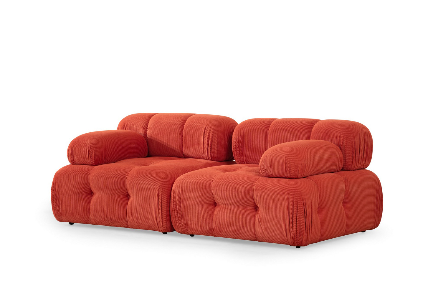 Norda Design Tyylikäs 2-istuttava sohva, punainen, 200 x 100 x 80 cm | pyökistä valmistettu runko, 100 % polyesteri, kuivapestävä kangas | moderni muotoilu