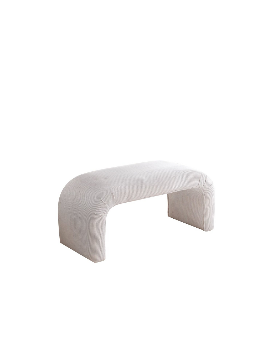 Norda Design Elegantti valkoinen rahi, samettikorduroy, 106 x 45 x 46 cm | 100 % polyesteri, pyökkirunko | Tyylikäs ja monipuolinen