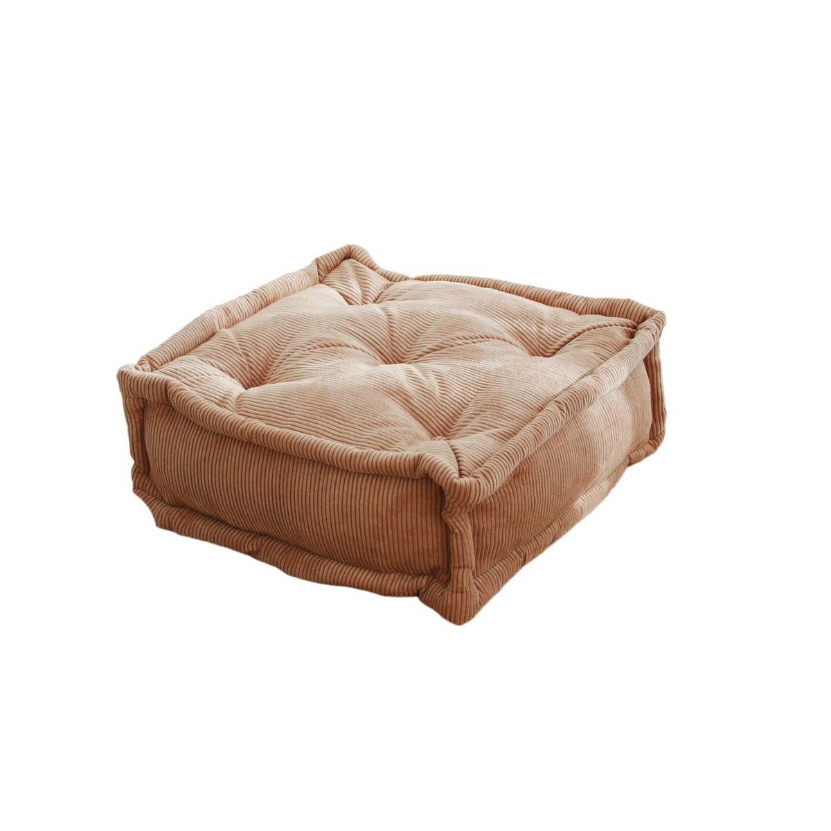 Norda Design Ylellinen kamelinvärinen samettityyny, 55 x 55 x 16 cm | pehmeä vaahto-/kuitutäyte | täydellinen kodin sisustukseen
