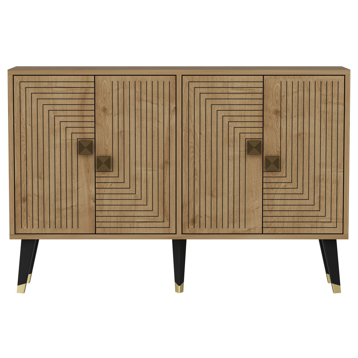 Norda Design Moderni konsolipöytä, safiiritammi ja kulta, 120 x 80 x 30 cm | 100 % melamiinipinnoitettu, 18 mm paksu | Tyylikäs ja toimiva muotoilu
