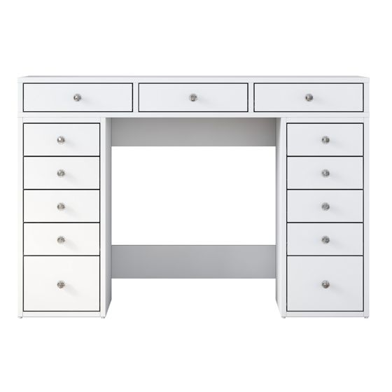 Norda Design Moderni valkoinen meikkipöytä, 120 cm | 100% melamiinipinnoitettu E1-luokan lastulevy, 18 mm paksu | Tyylikäs ja toimiva