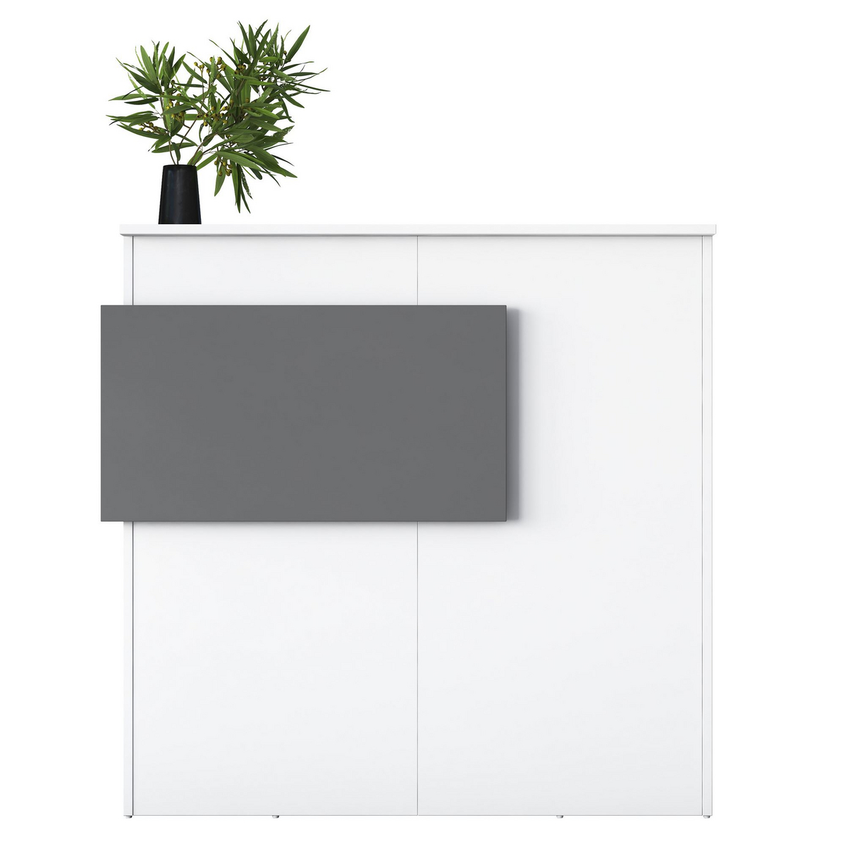 Norda Design Moderni vastaanottopöytä, valkoinen ja antrasiitti, 110 x 110 x 40 cm | 100 % melamiinipinnoitettu E1-luokan lastulevy, 18 mm