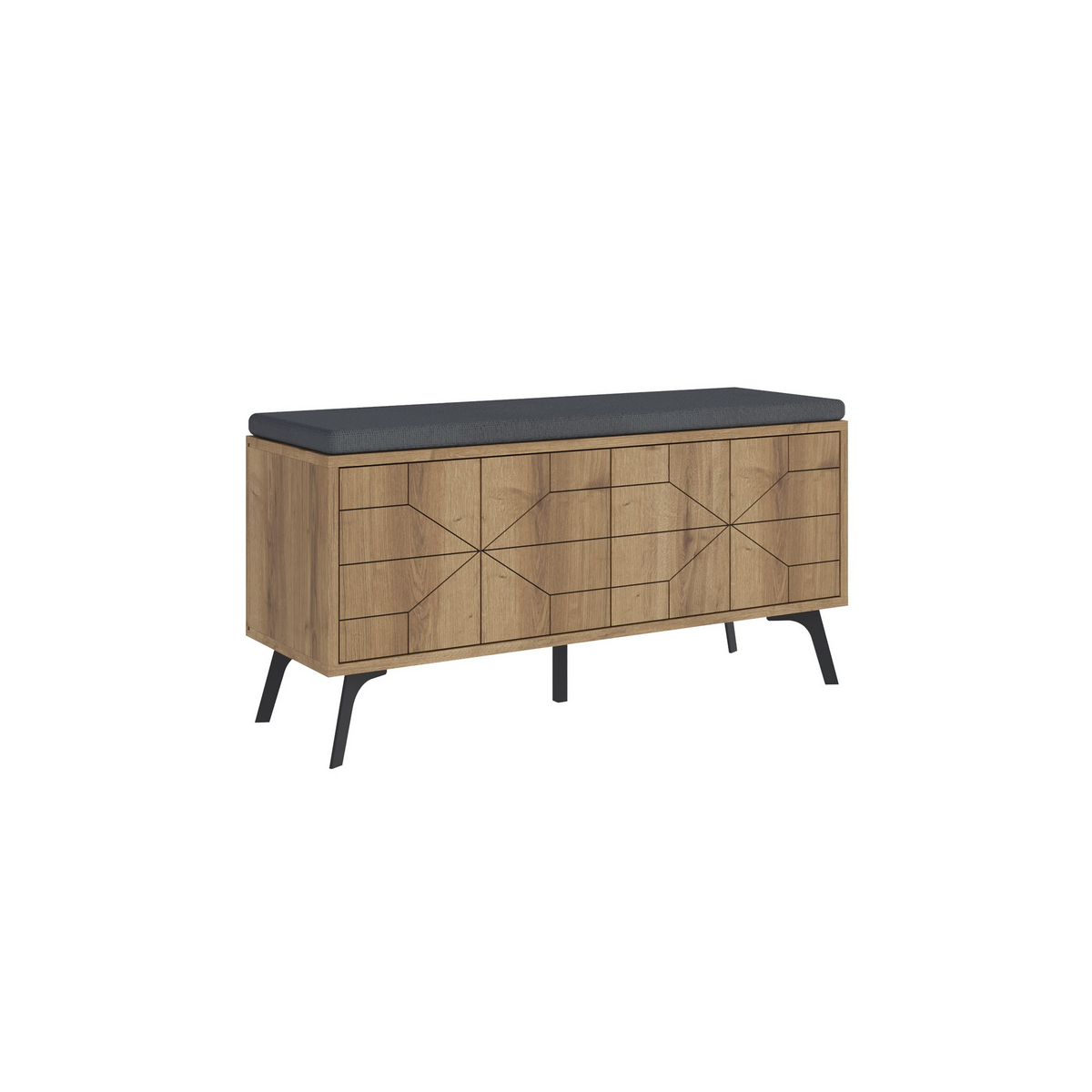 Norda Design Moderni kenkäkaappi pehmeästi sulkeutuvilla saranoilla, 100 % melamiinipinnoitettu, ruskea, 107 x 55 x 35 cm, metallijalat