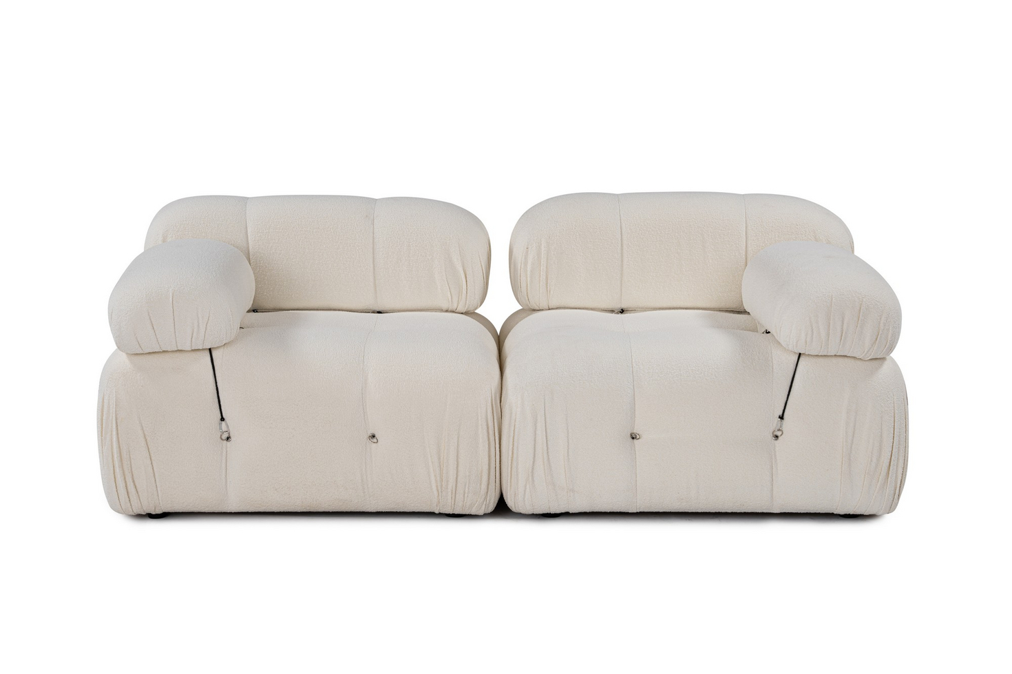 Norda Design Elegantti 2-istuttava sohva, kerma, 190x95x75 cm | pyökkirunko, 100 % polyesteri, irrotettava selkänoja ja käsinojat