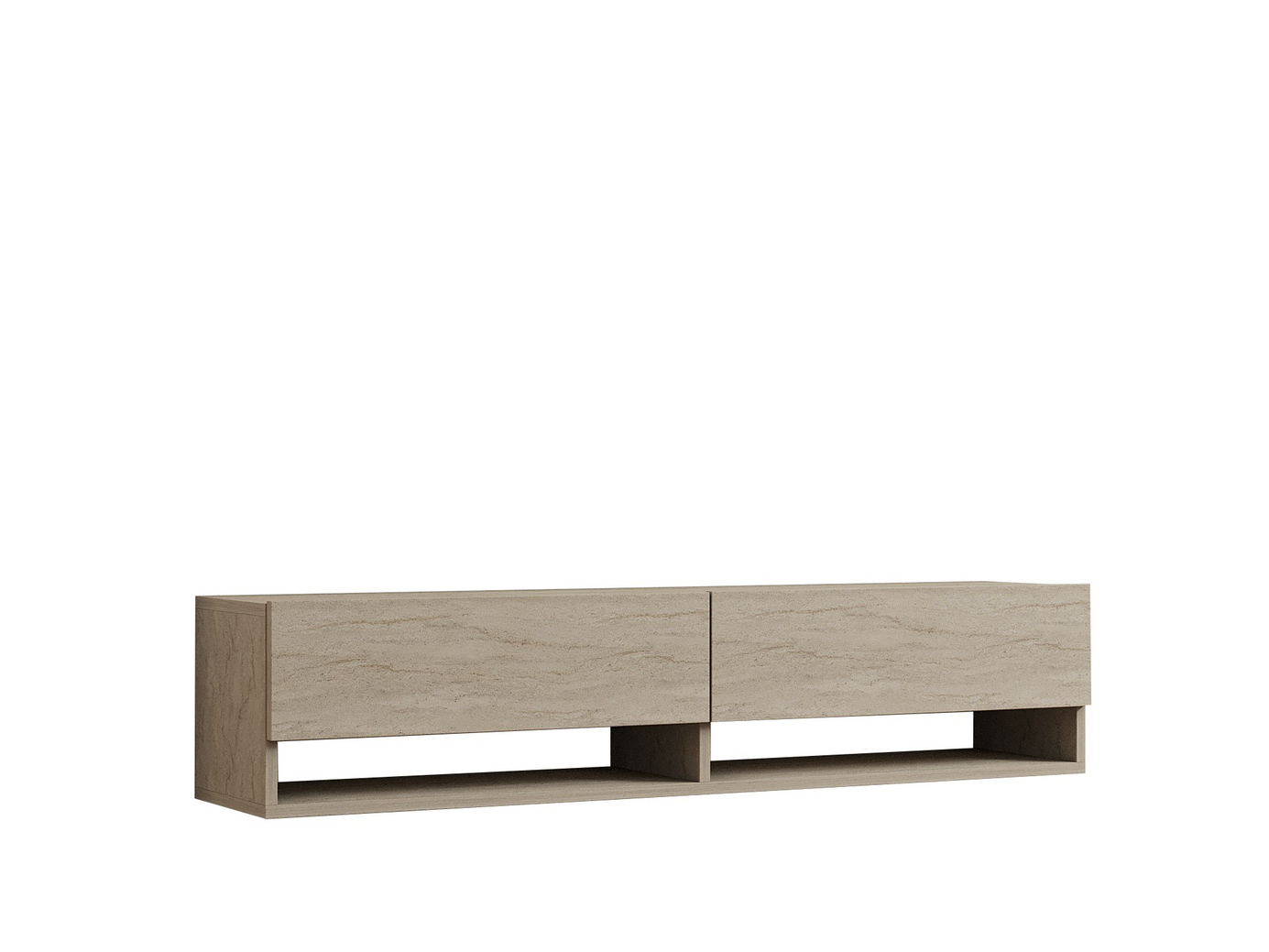 Norda Design Moderni TV-taso, travertiinin värinen, 141 cm | 100 % melamiinipäällystetty, 18 mm paksu, seinäkiinnitettävä, tyylikäs muotoilu