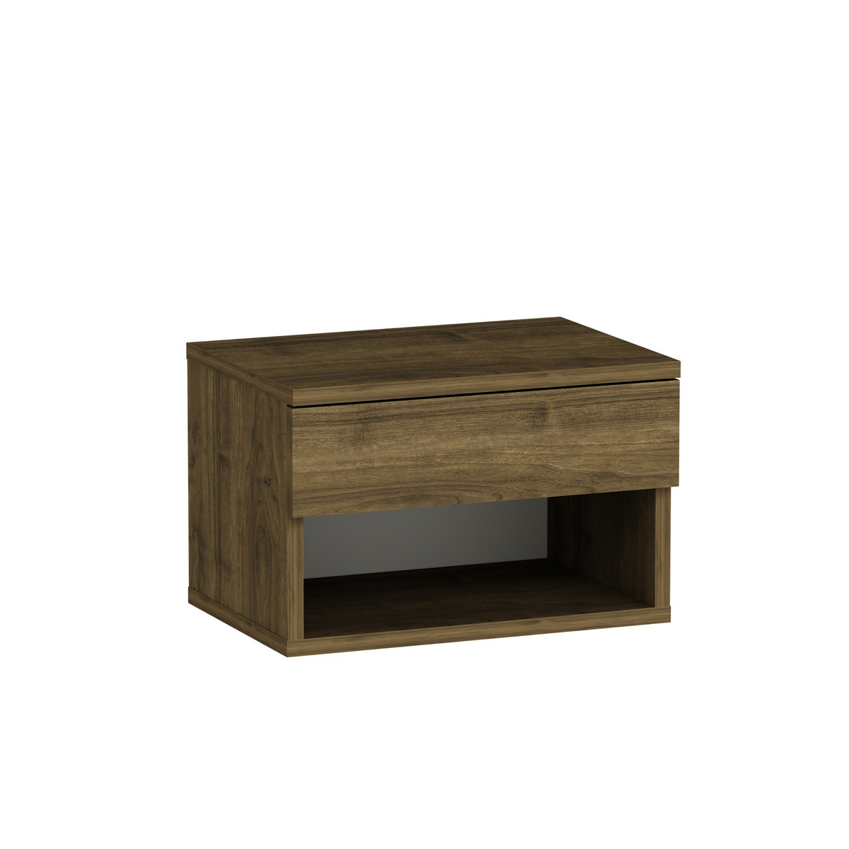 Norda Design Modern Walnut yöpöytä, 44.6 x 29 x 31.6 cm | 100 % lastulevy, seinään kiinnitettävä | tyylikäs ja käytännöllinen