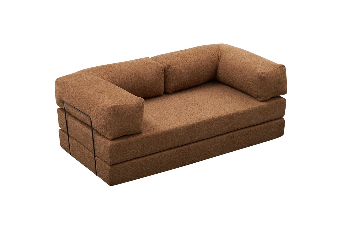 Norda Design Elegantti 3-istuttava sohva, ruskea chenille-kangas, 190x95x75 cm | Ympäristöystävällinen, pehmeä vaahtomuovitäyte | Täydellinen olohuoneeseen