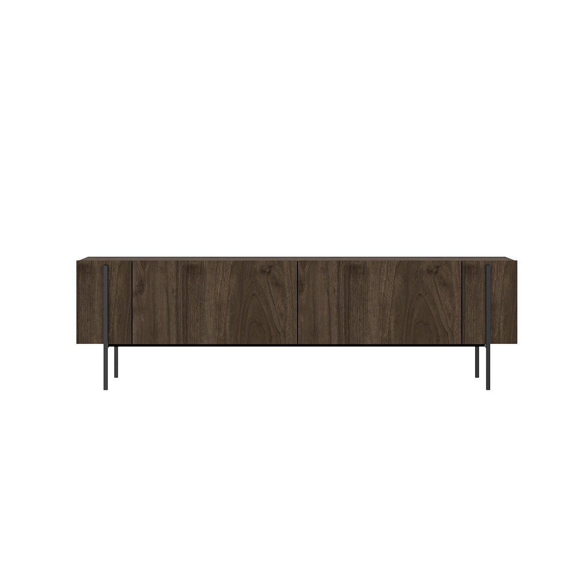 Norda Design moderni pähkinänvärinen TV-taso, 160 cm | 100 % melamiinipinnoitettu lastulevy, 18 mm paksu | Tyylikäs ja käytännöllinen