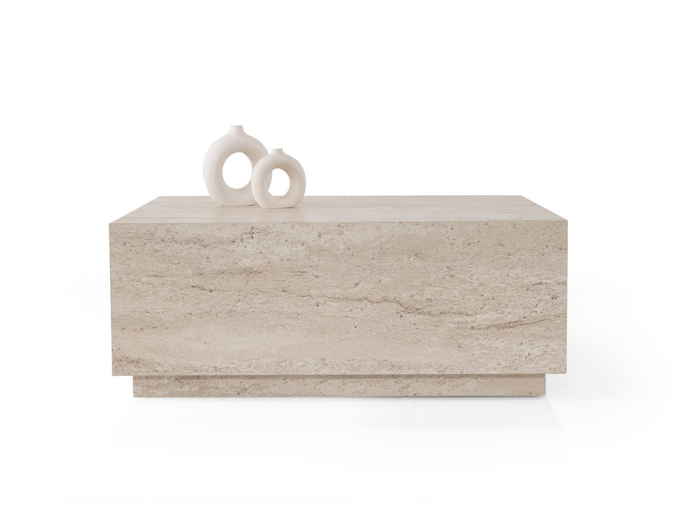 Norda Design Moderni sohvapöytä, travertiinivärinen, 90 x 35,5 x 90 cm | 100 % melamiinipäällystetty, 18 mm paksu | Tyylikäs ja kestävä