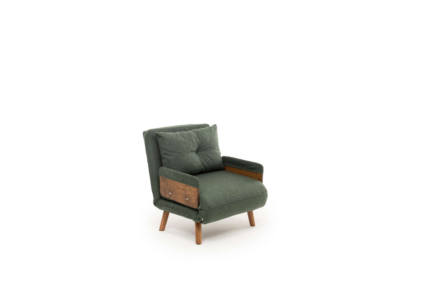 Norda Design Moderni yksi-istuttava sohvasänky, vihreä, 100 % metallirunko, 14-portainen säädettävä selkänoja, 77 x 70 x 82 cm | Tyylikäs ja käytännöllinen