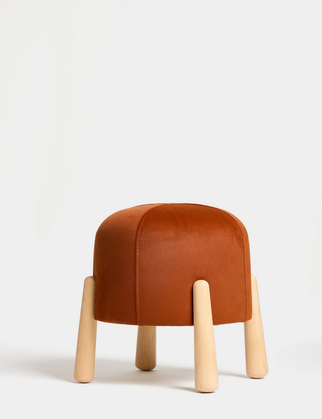 Norda Design Elegantti samettirahi, 40 cm, pyökkikehys, oranssi ja luonnonväri | Tyylikäs yksityiskohta kodin sisustukseen