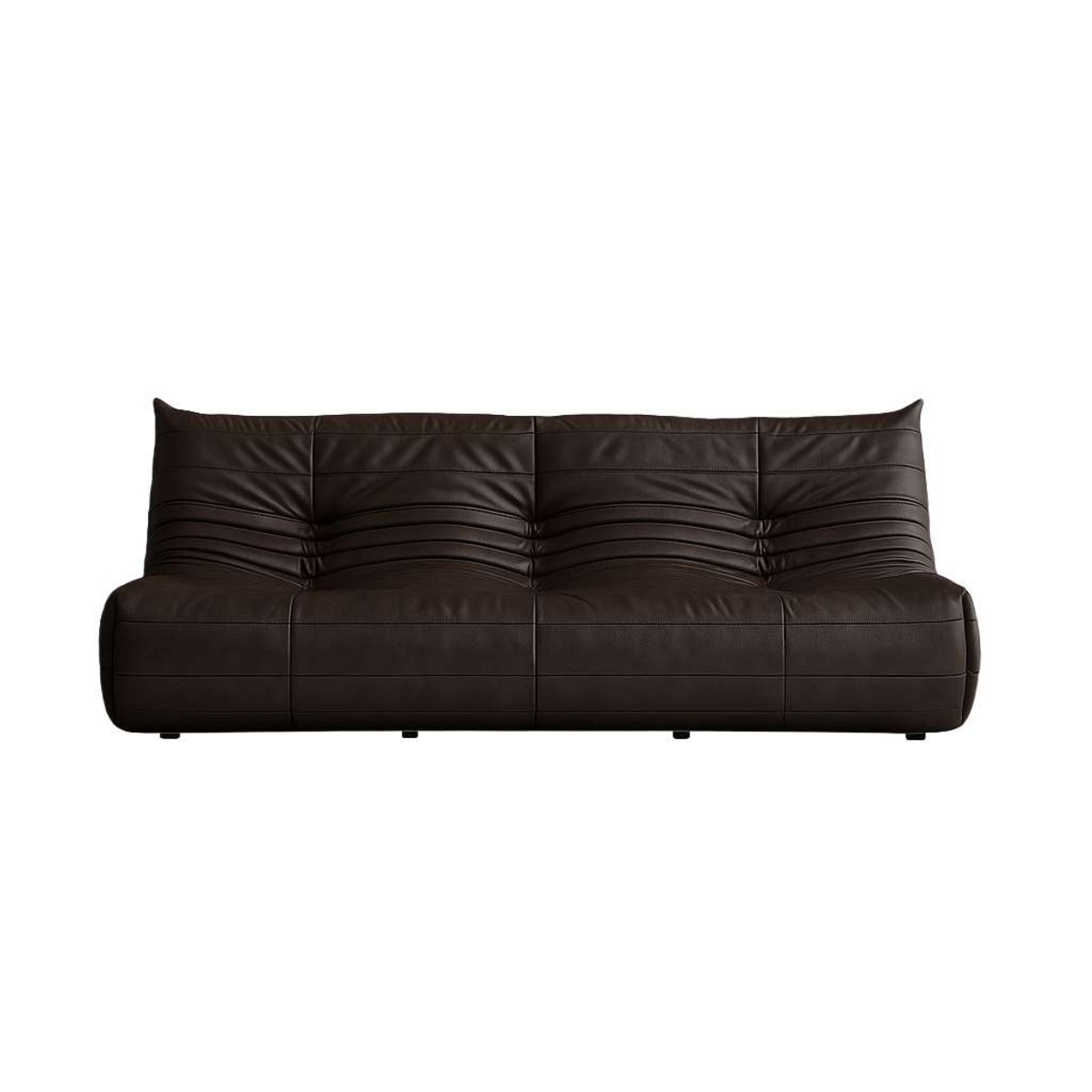 Norda Design Tyylikäs kolmipaikkainen sohva, ruskea, 210 x 100 x 80 cm | 100 % polyesteri, kiinteä vaahtomuovi, kemiallisesti puhdistettava | Nykyaikainen mukavuus