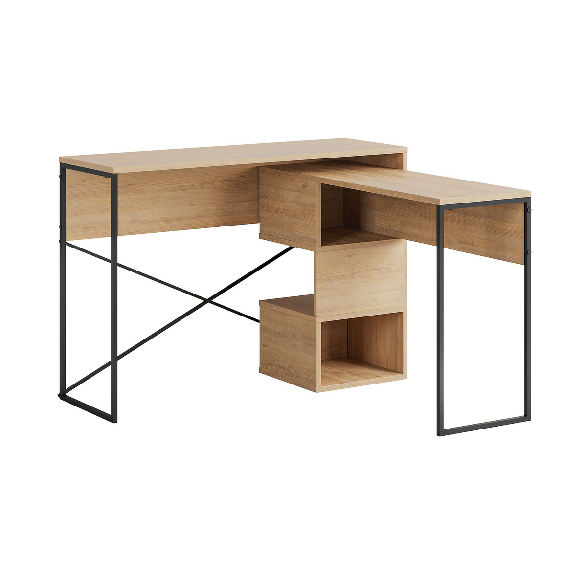Norda Design Työpöytä Badau, Sapphire Oak -tammi, 102,5 × 110 × 77 cm