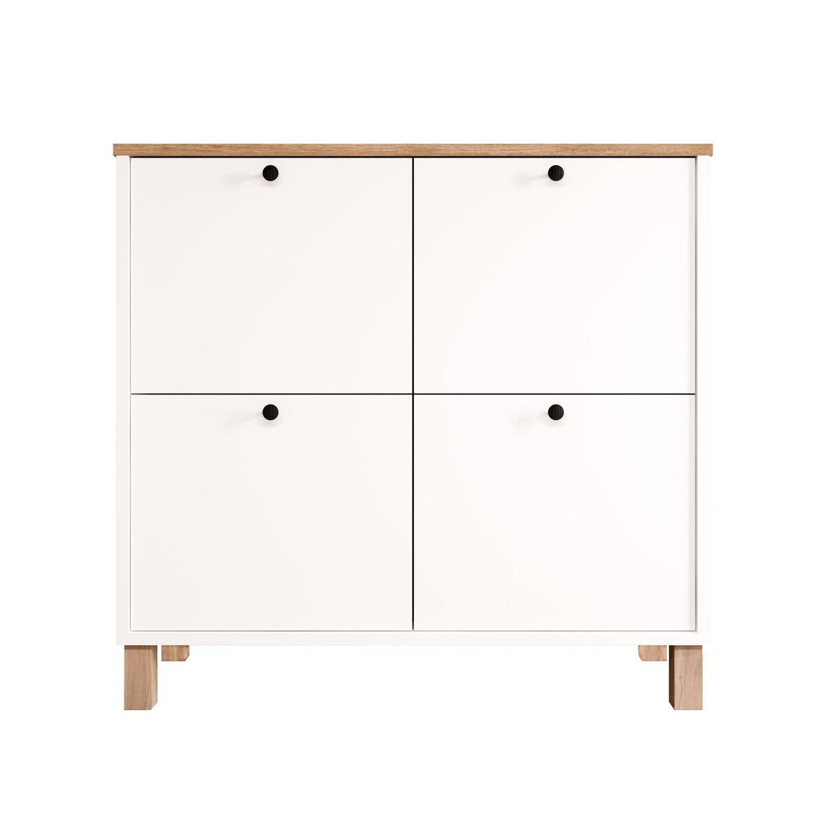Norda Design Kenkäkaappi Nord, valkoinen/tammi, 35 × 90 × 85,2 cm