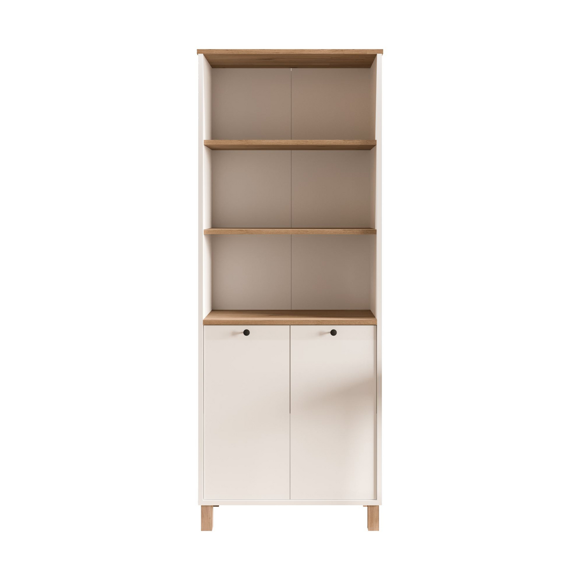 Norda Design Kirjahylly Nord, valkoinen/tammi, 32 × 69,5 × 180 cm