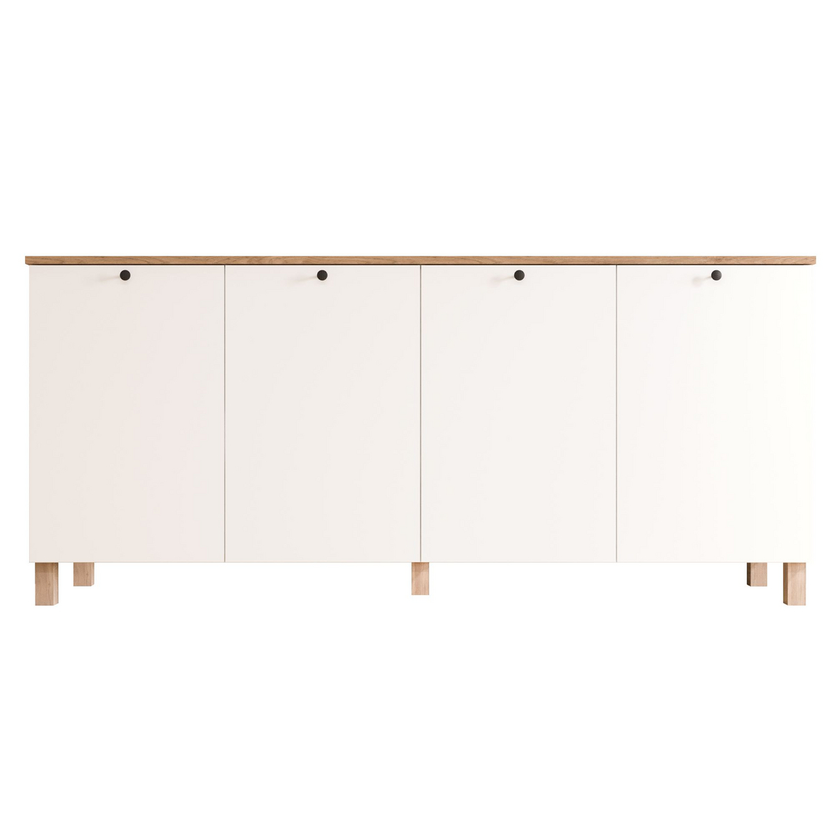 Norda Design Konsolipöytä Nord, valkoinen/tammi, 42,1 × 180 × 80 cm