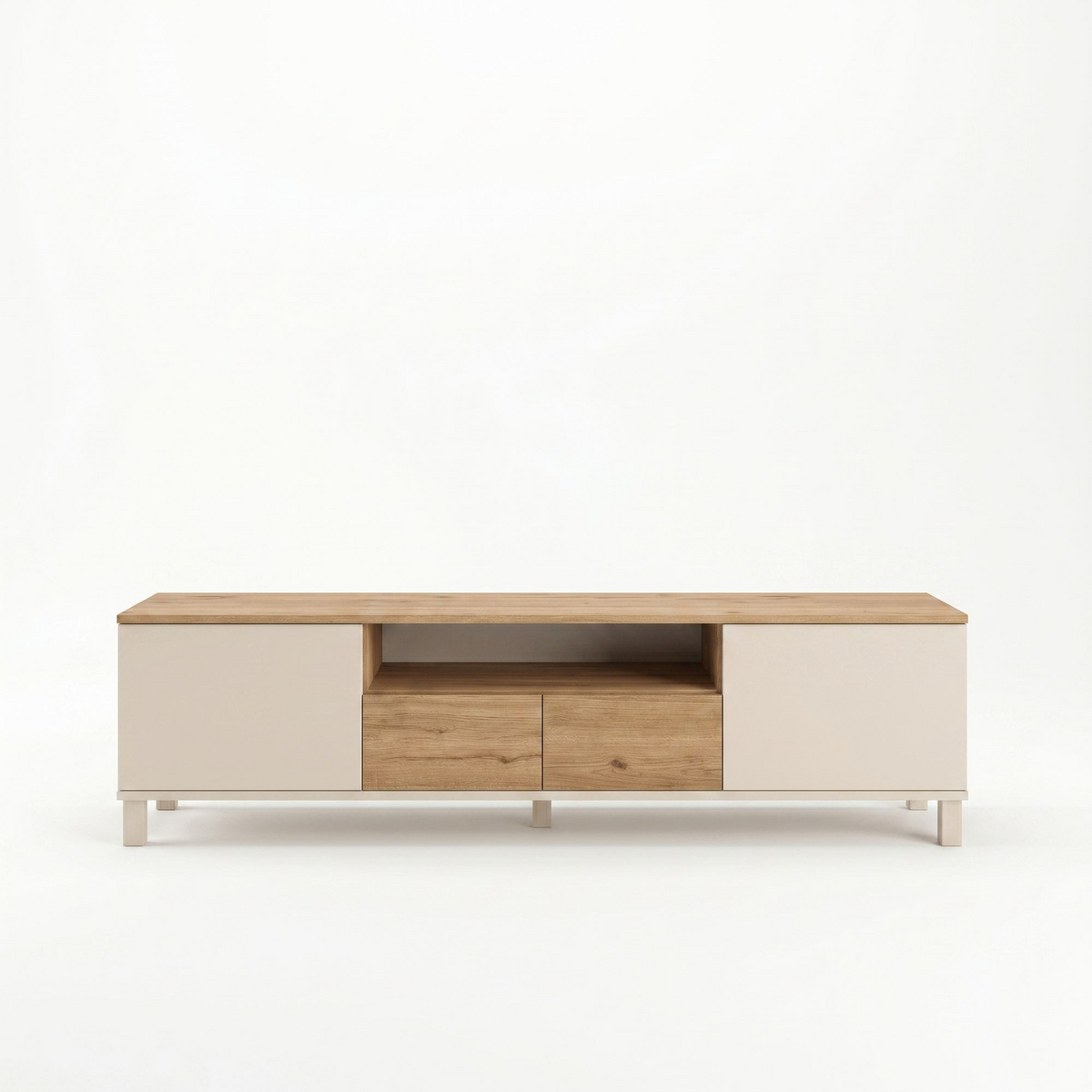 Norda Design TV-taso Mood, hiekka/tammi, 35 × 180 × 49,2 cm