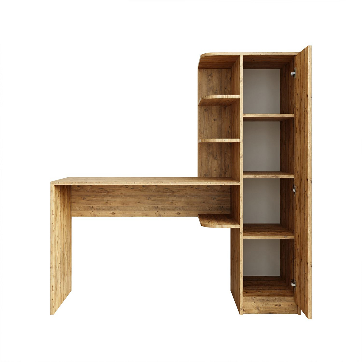 Norda Design Työpöytä ja kirjahylly Academe, Atlantic Pine -mänty, 50 × 143,2 × 143,2 cm (malli 1)