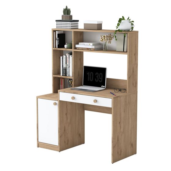 Norda Design Työpöytä ja kirjahylly Erudito, 50 × 115 × 146 cm