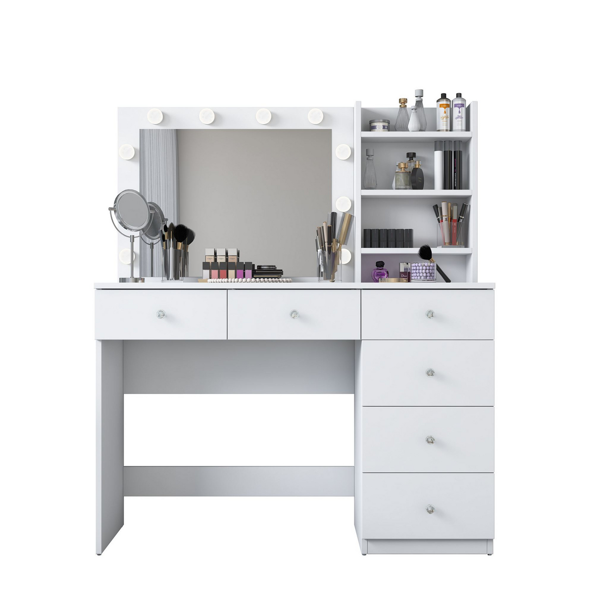 Norda Design Meikkipöytä Grazia, valkoinen, 40 × 110 × 141,8 cm