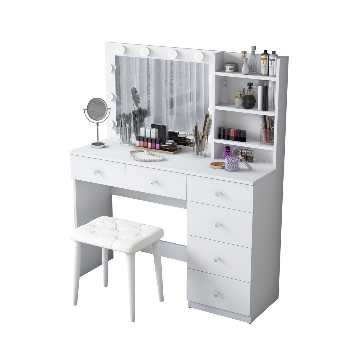 Norda Design Meikkipöytä Vogue, valkoinen, 40 × 120 × 141,8 cm