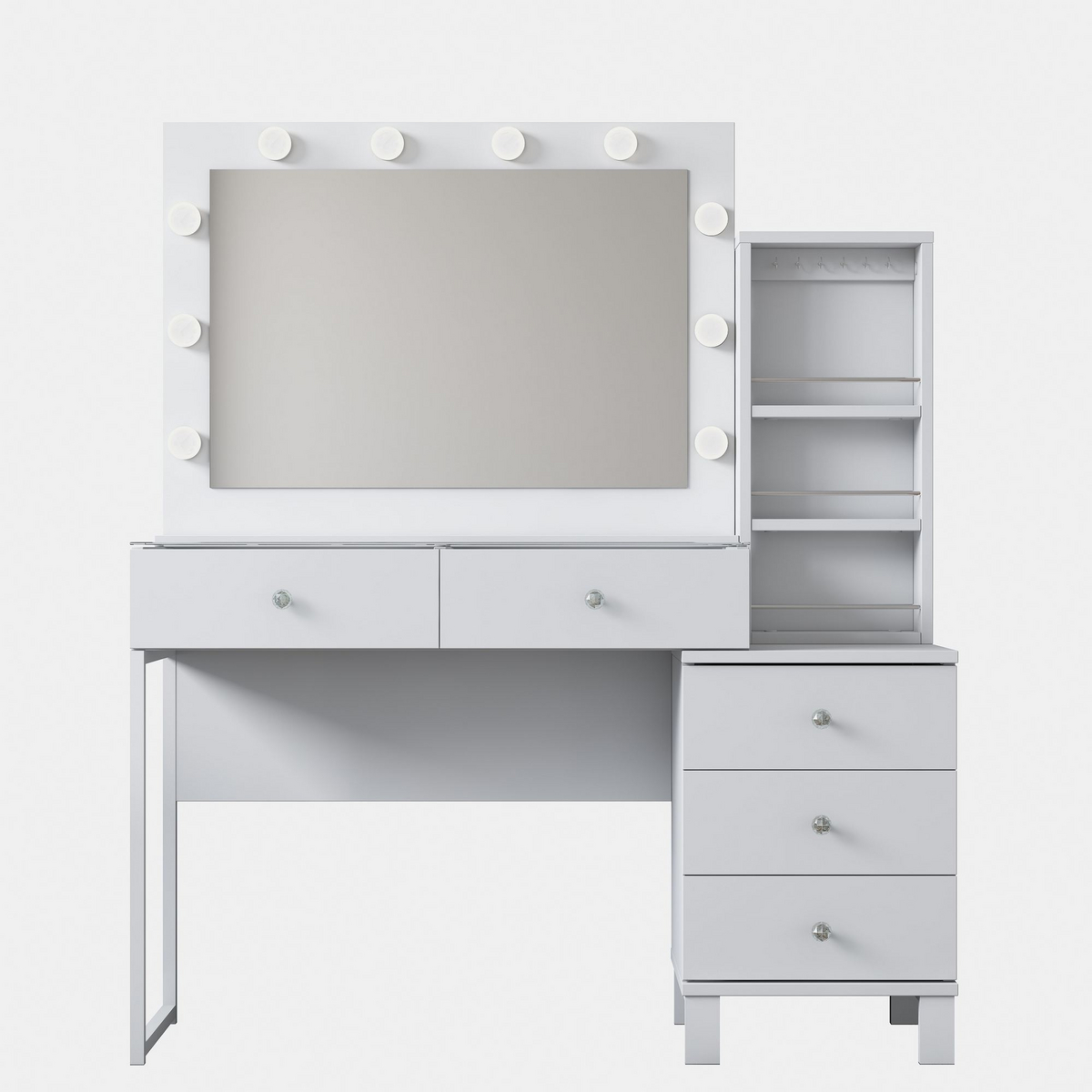 Norda Design Meikkipöytä Allure, valkoinen, 40 × 120 × 141,8 cm