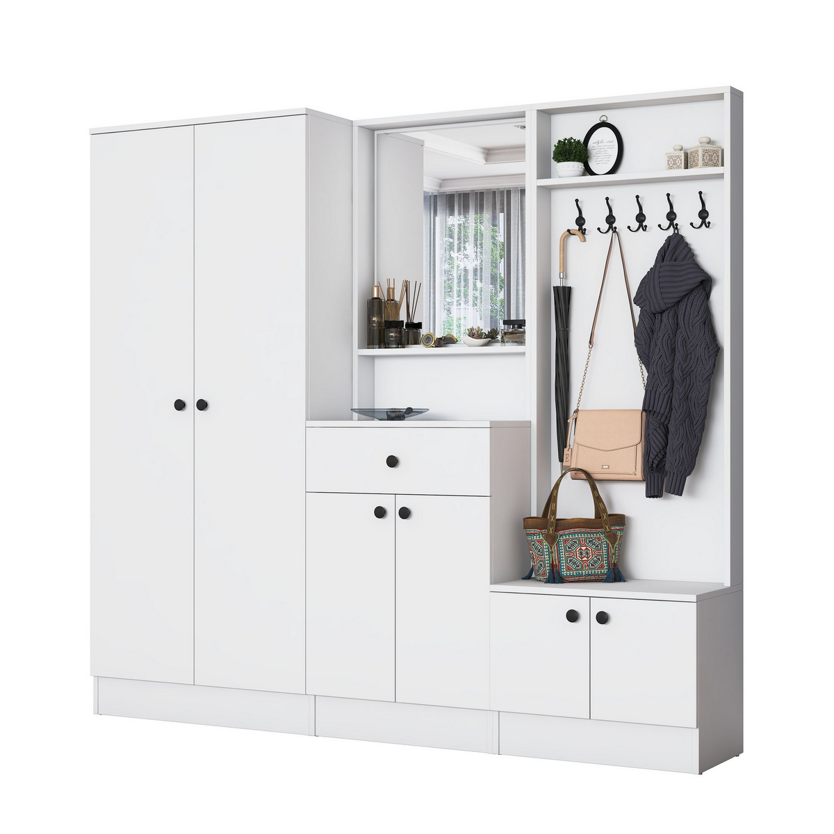 Norda Design Eteisnaulakko Welcome Post, valkoinen, 37,5 × 199,4 × 182,2 cm