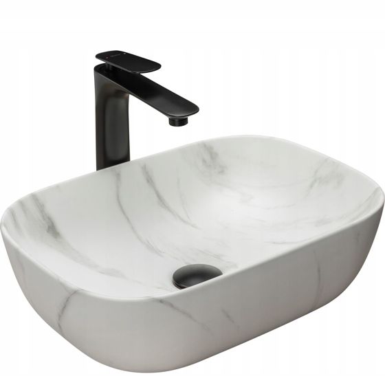 REA Malja-allas BELINDA marble matta, 80X33, 5X13, 5CM