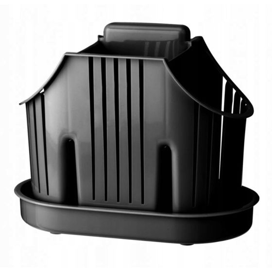 Ruokailuvälineiden tyhjennys telineellä, 3 lokeroa, Rico antrasiitti