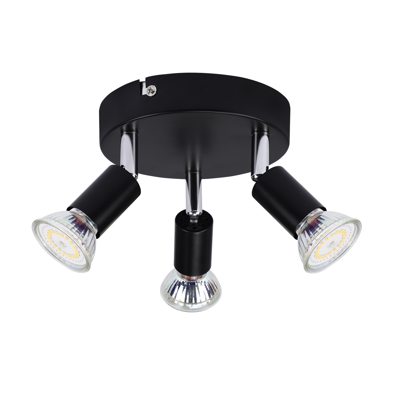 NETTLIFE 3 GU10 kattokohdevalaisinta mustaa metallia säädettävä teollinen tyyli sisätiloihin eteiseen keittiöön olohuoneeseen makuuhuoneeseen