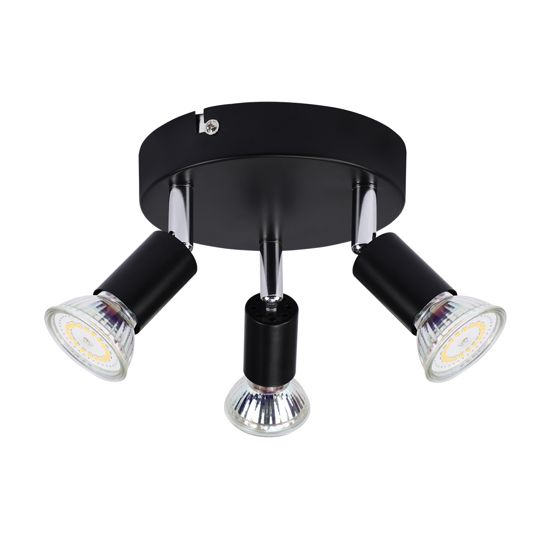 NETTLIFE 3 GU10 kattokohdevalaisinta mustaa metallia säädettävä teollinen tyyli sisätiloihin eteiseen keittiöön olohuoneeseen makuuhuoneeseen